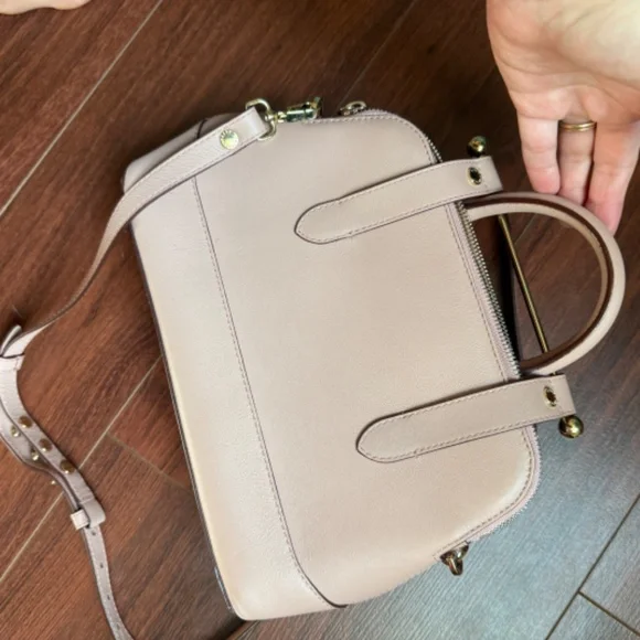 Strathberry Mini Dome Crossbody Bag in Blush Rose. - Picture 3 of 6